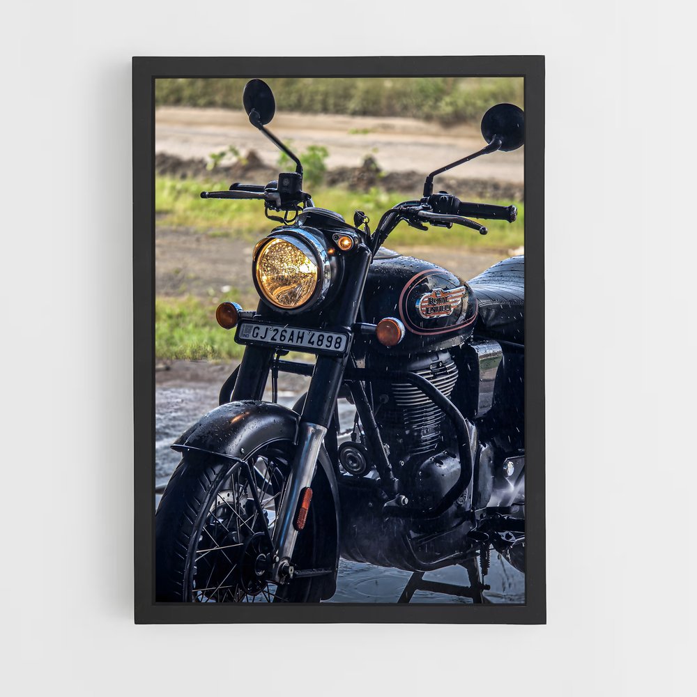 Poster Pluie de Chrome – affiche Royal Enfield (vue 2)